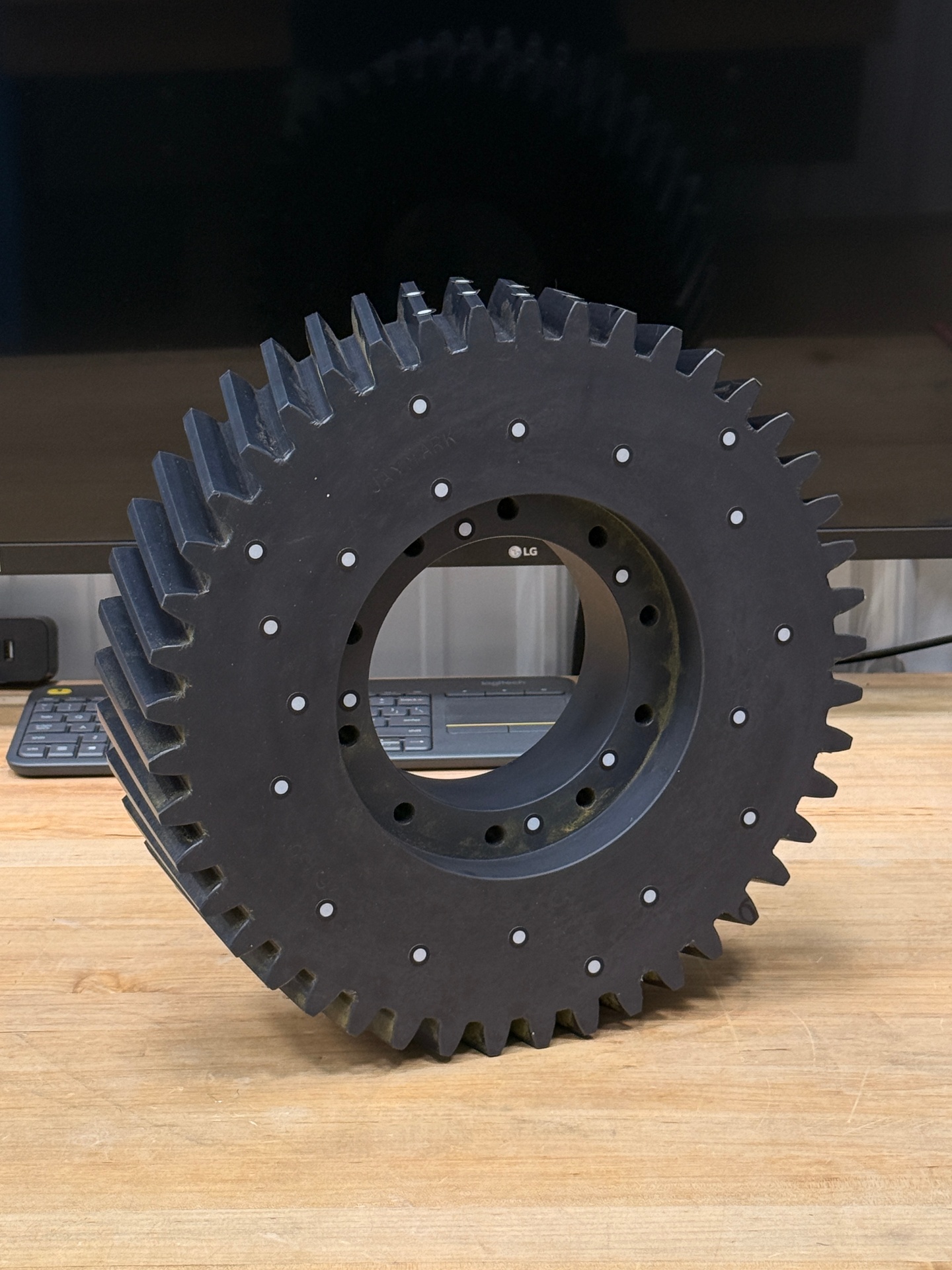 1930s grain mill gear — CNC machined nylon-6 replacement